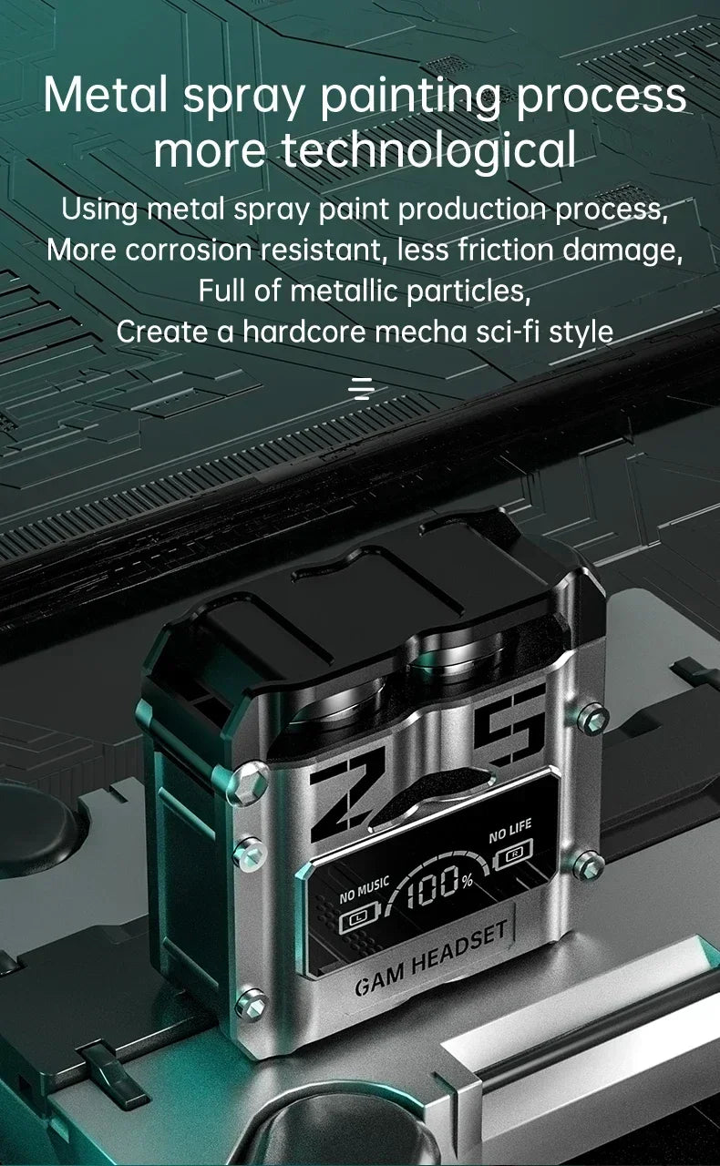 M25 Original Bluetooth 5.3 TWS Wireless Headphones LED Display Stereo Touch Control Noise Reduction Earbuds