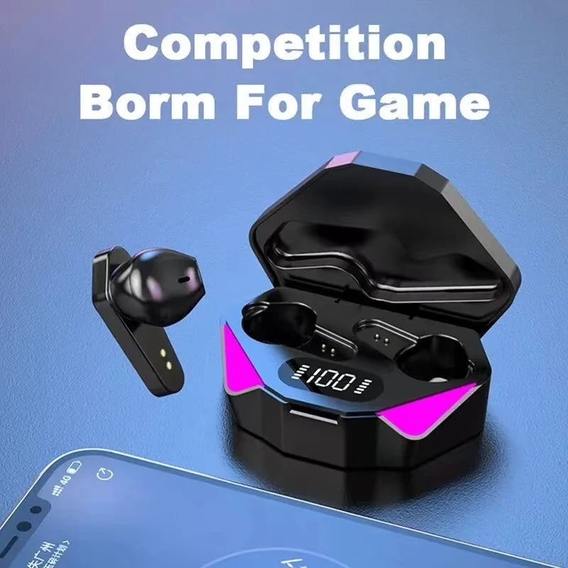 Wireless Bluetooth Headset LED Display Gamer Earbuds with Mic Wireless Headphones Noise Cancelling Bluetooth Earphones X15