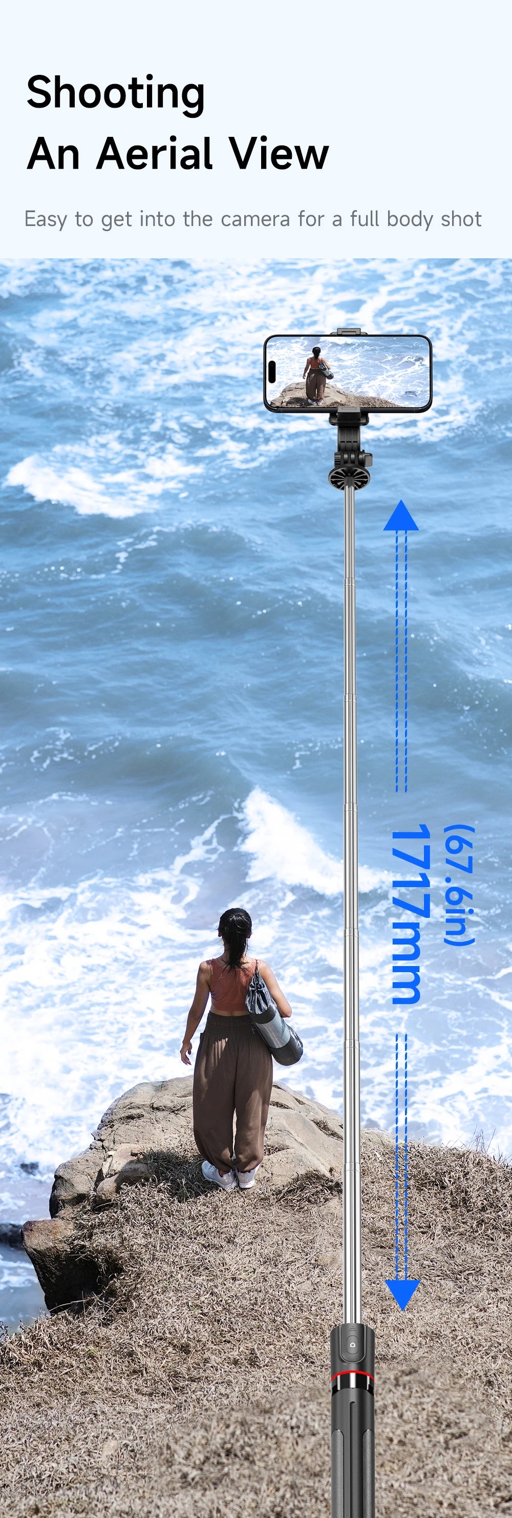 Selfie Stick 68 Inch Phone Desktop Stand Tripod for Iphone Android Smartphone Shooting Vlog