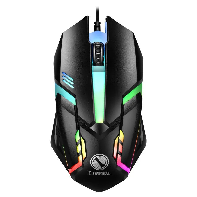 Ergonomic wired gaming mouse with RGB lighting from ChoiceEvac combo