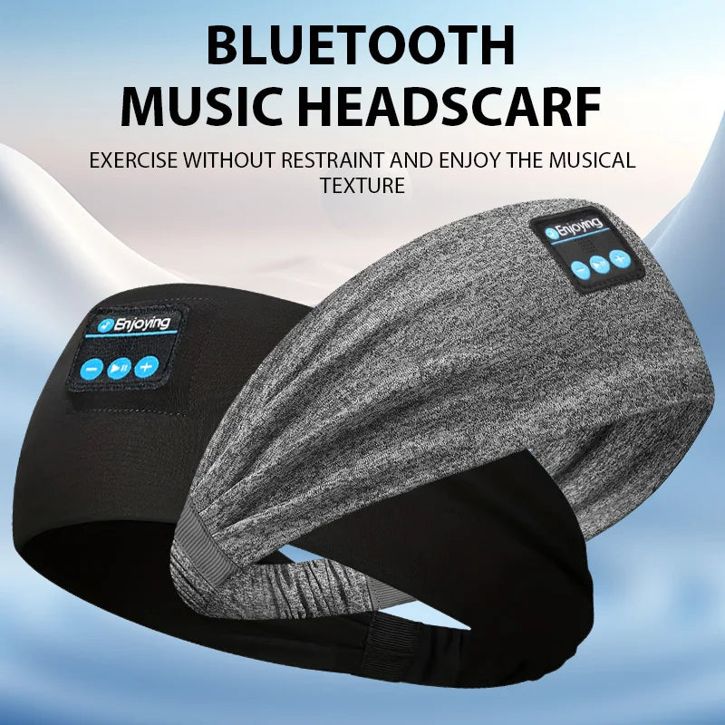 Wireless Bluetooth Headband Sleeping Headphones Sports Earphone/Headscar Music Hat with HD Stereo Speakers Eye Mask  for Side Sl