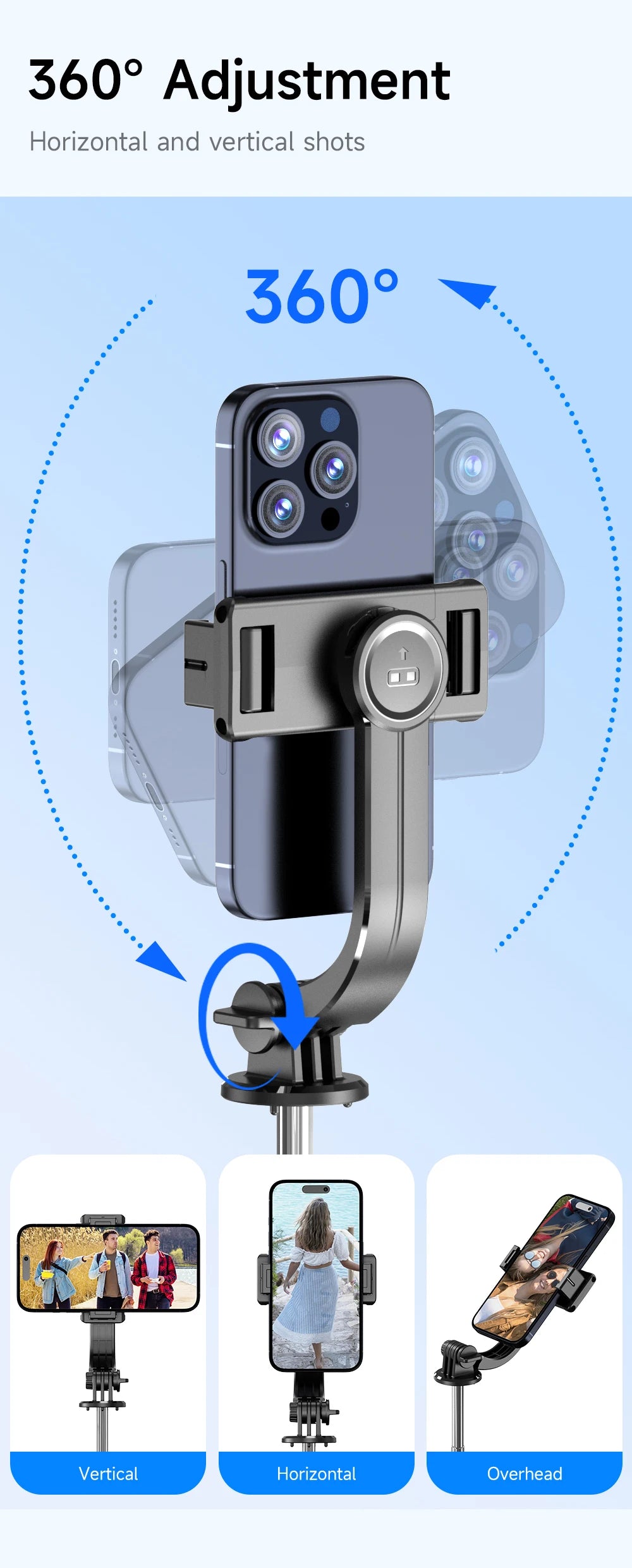 Selfie Stick 68 Inch Phone Desktop Stand Tripod for Iphone Android Smartphone Shooting Vlog