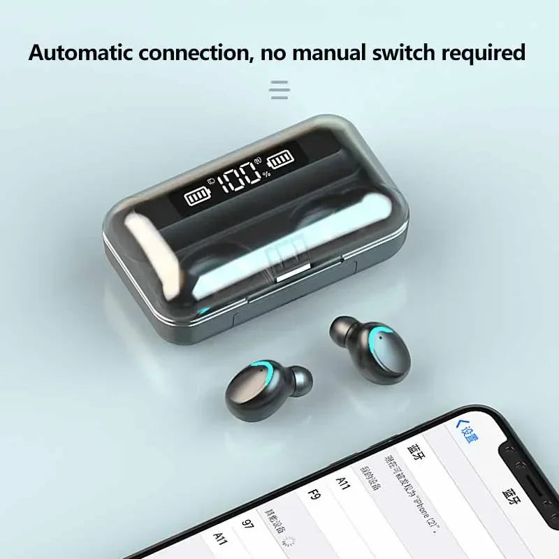 Wireless Bluetooth Headphones Game Earbuds Earphones Digital Display Heaset Large Capacity Charging Case