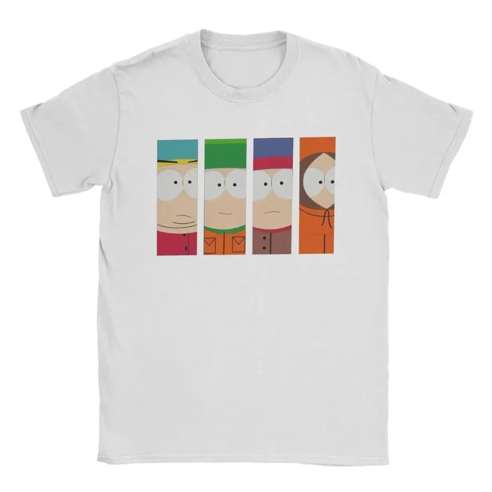Crazy South Park T-shirts Men Women Funny Cartoon Cute Comic Summer Cotton Casual Short Sleeve Round Neck Clothing Loose Tops