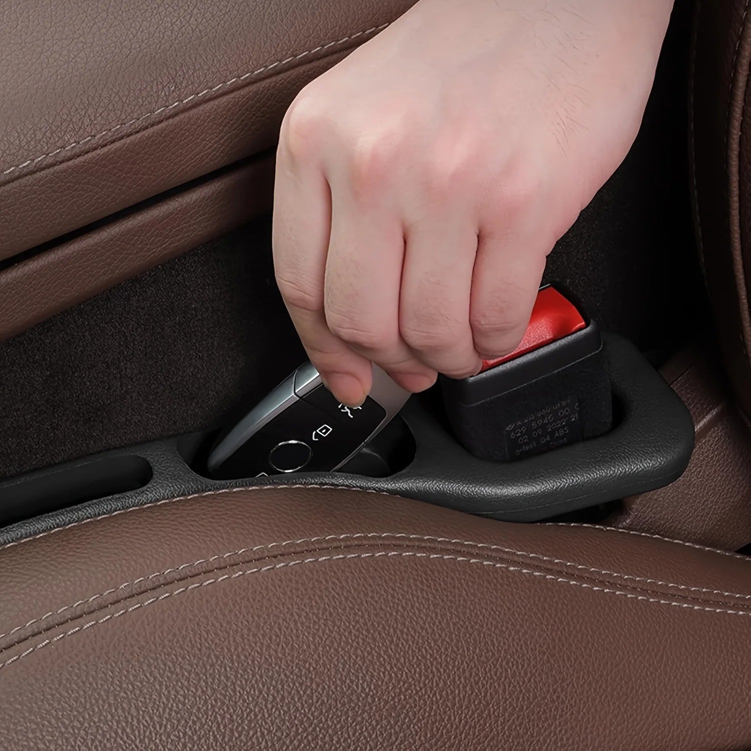 2pc Car Seat Gap Filler Organizer Waterproof Car Seat Gap Plug Strip with 2 Grooves Seat Gap Storage Auto Interior Accessories