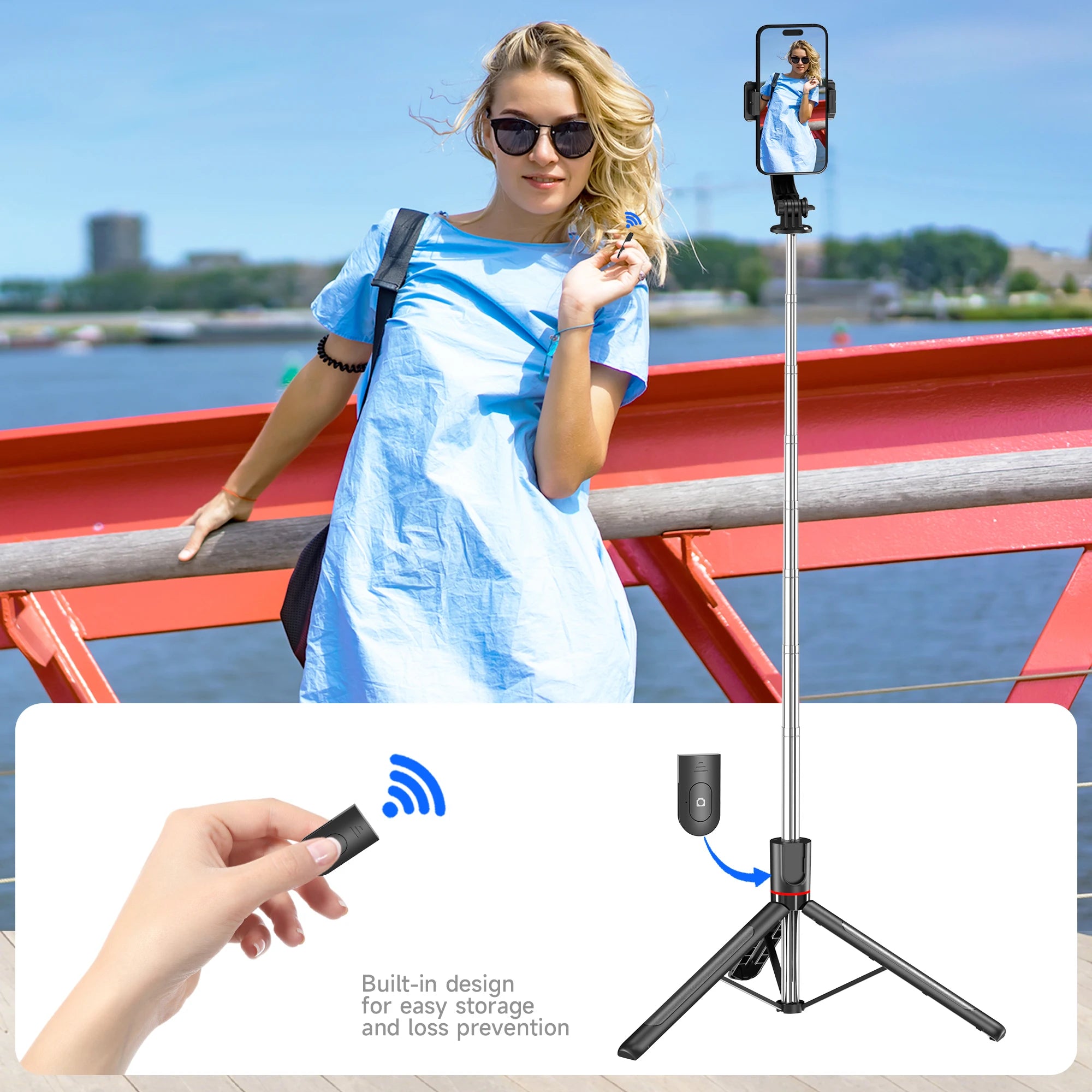 Selfie Stick 68 Inch Phone Desktop Stand Tripod for Iphone Android Smartphone Shooting Vlog
