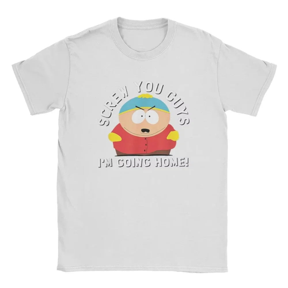 Crazy South Park T-shirts Men Women Funny Cartoon Cute Comic Summer Cotton Casual Short Sleeve Round Neck Clothing Loose Tops