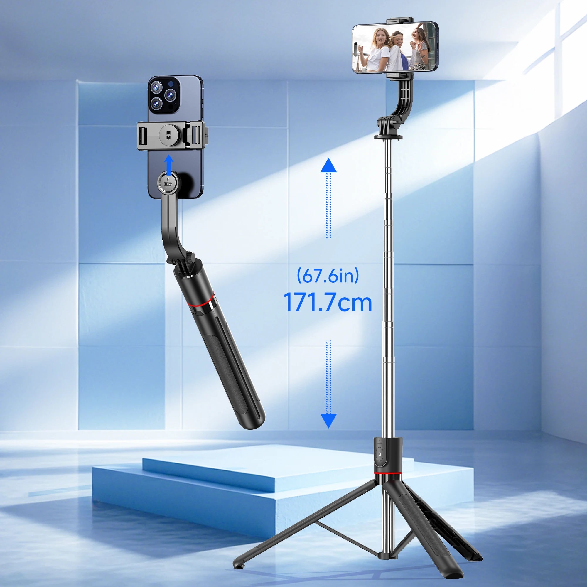 Selfie Stick 68 Inch Phone Desktop Stand Tripod for Iphone Android Smartphone Shooting Vlog