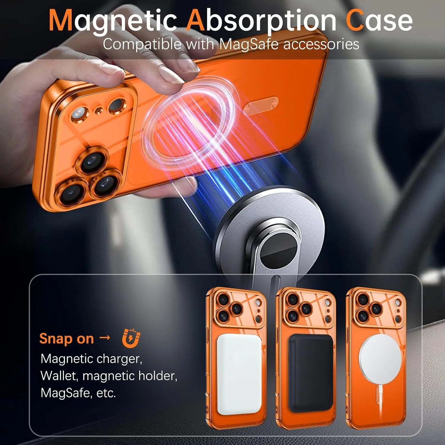 Camera Protection Clear Luxury Plating Cover Soft TPU  Drop Protective With Magnetic Phone Case For iPhone17Pro Max/17Pro/Air/17