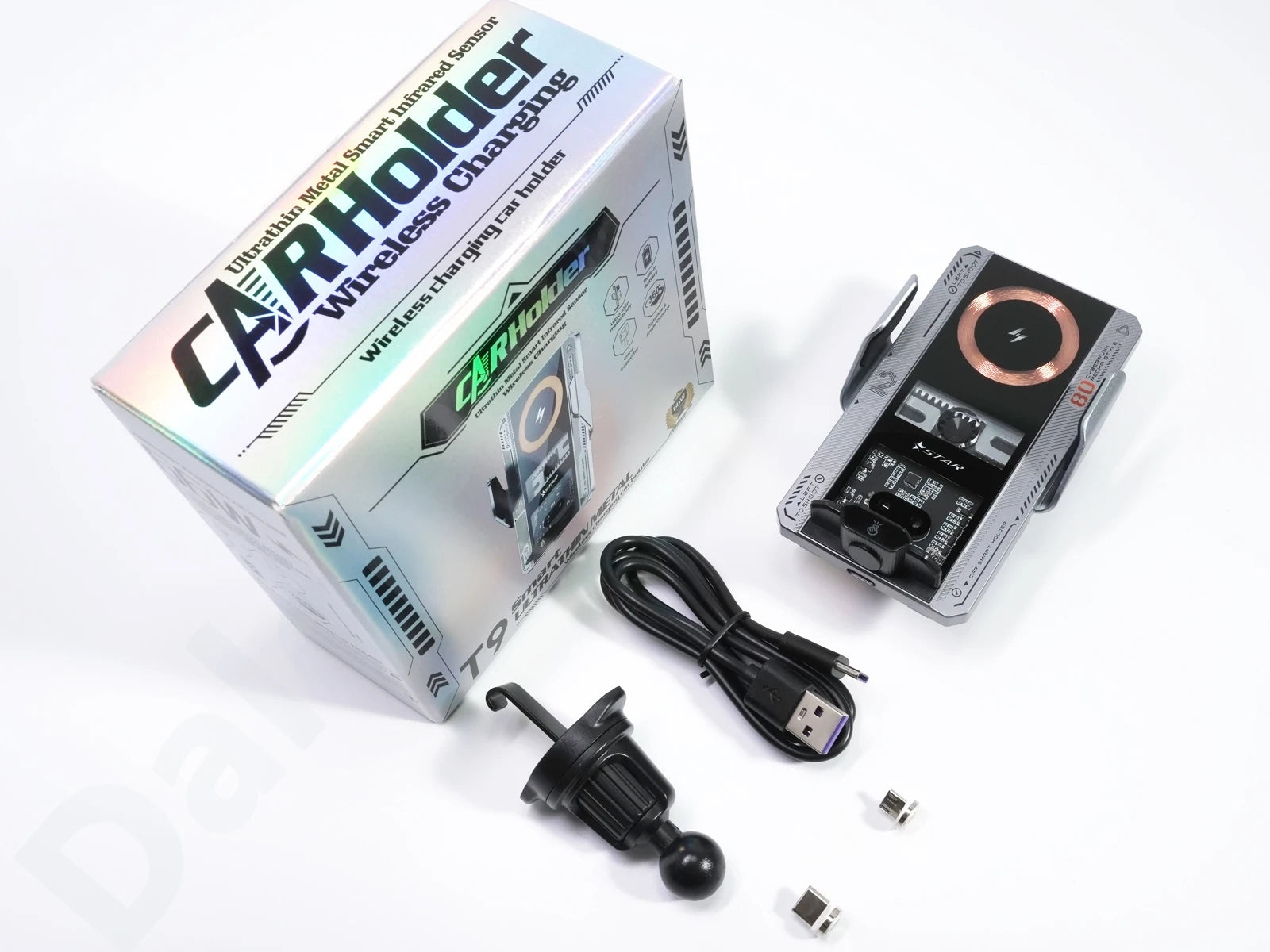 Car Smart Sensing Automatic Clamping Mounts For Samsung iPhone Phone Holder Wireless Charger Mounts 15W/66W Fast Charging