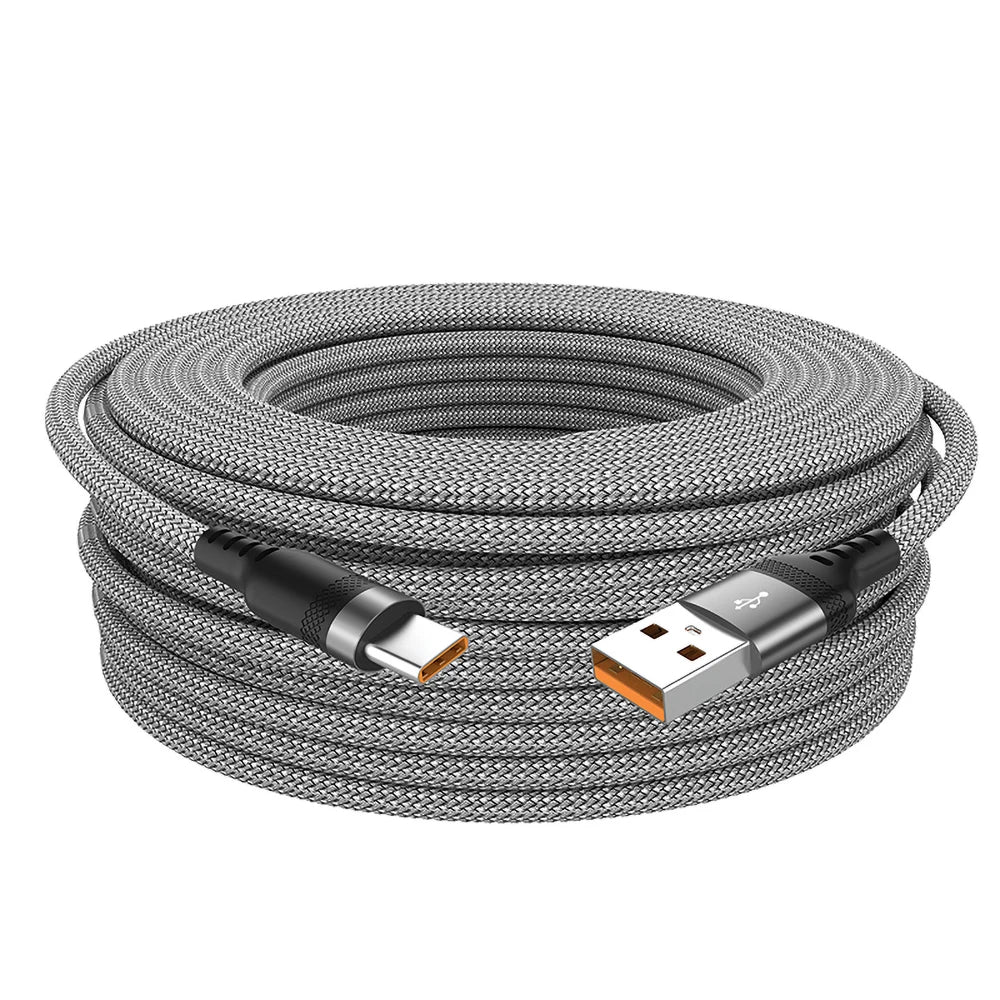 5A USB-C Fast Charge Cable - Braided Sync Cord for iPhone & Samsung