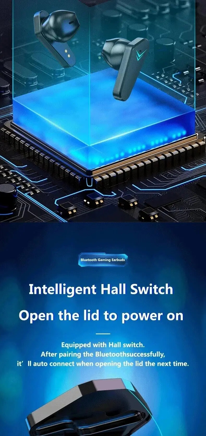 Wireless Bluetooth Headset LED Display Gamer Earbuds with Mic Wireless Headphones Noise Cancelling Bluetooth Earphones X15