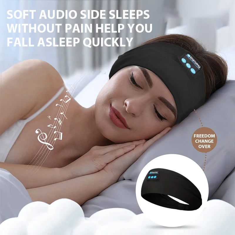 Wireless Bluetooth Headband Sleeping Headphones Sports Earphone/Headscar Music Hat with HD Stereo Speakers Eye Mask  for Side Sl