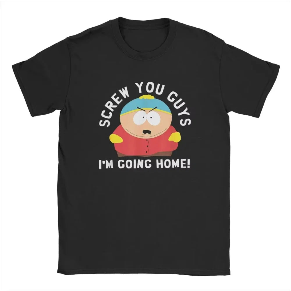 Crazy South Park T-shirts Men Women Funny Cartoon Cute Comic Summer Cotton Casual Short Sleeve Round Neck Clothing Loose Tops