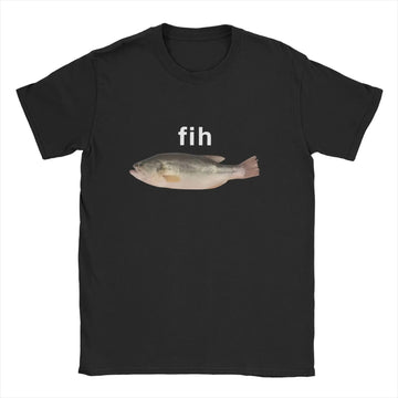 Funny Fih Fish Meme  T Shirt Summer  T Shirts For Men Harajuku Casual Tee Shirt Short Sleeve Y2K Funny Clothing