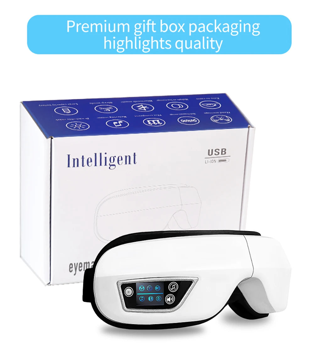 6D Smart Vibration Eye Massager Airbag Compress Eye Care Instrument Bluetooth Music Eye Massage Sleeping Mask Eye Relax Fatigue