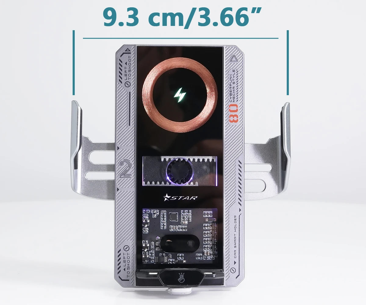 Car Smart Sensing Automatic Clamping Mounts For Samsung iPhone Phone Holder Wireless Charger Mounts 15W/66W Fast Charging