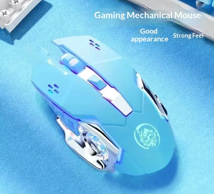 Rechargeable Wireless Gaming Mouse - Silent Bluetooth & 2.4G Mode