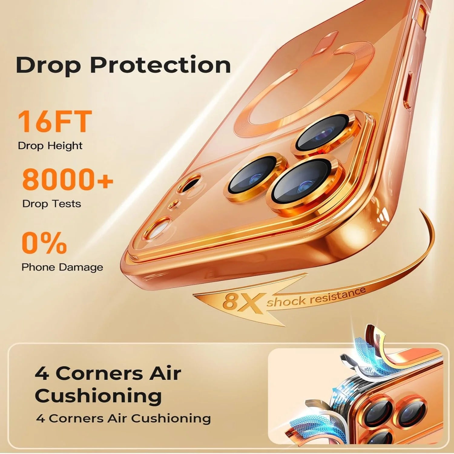 Camera Protection Clear Luxury Plating Cover Soft TPU  Drop Protective With Magnetic Phone Case For iPhone17Pro Max/17Pro/Air/17
