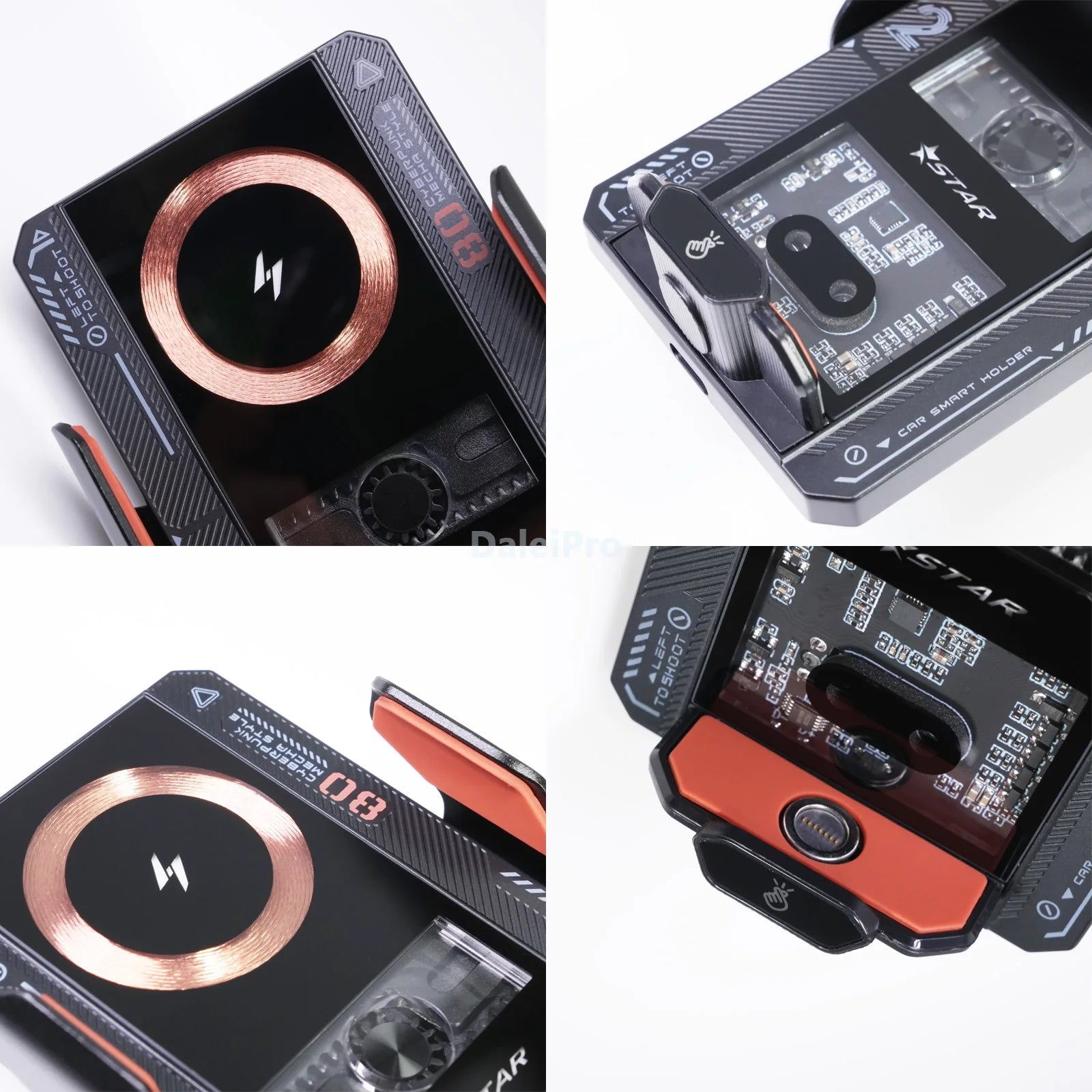 Car Smart Sensing Automatic Clamping Mounts For Samsung iPhone Phone Holder Wireless Charger Mounts 15W/66W Fast Charging