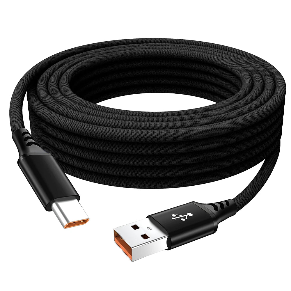 5A USB-C Fast Charge Cable - Braided Sync Cord for iPhone & Samsung