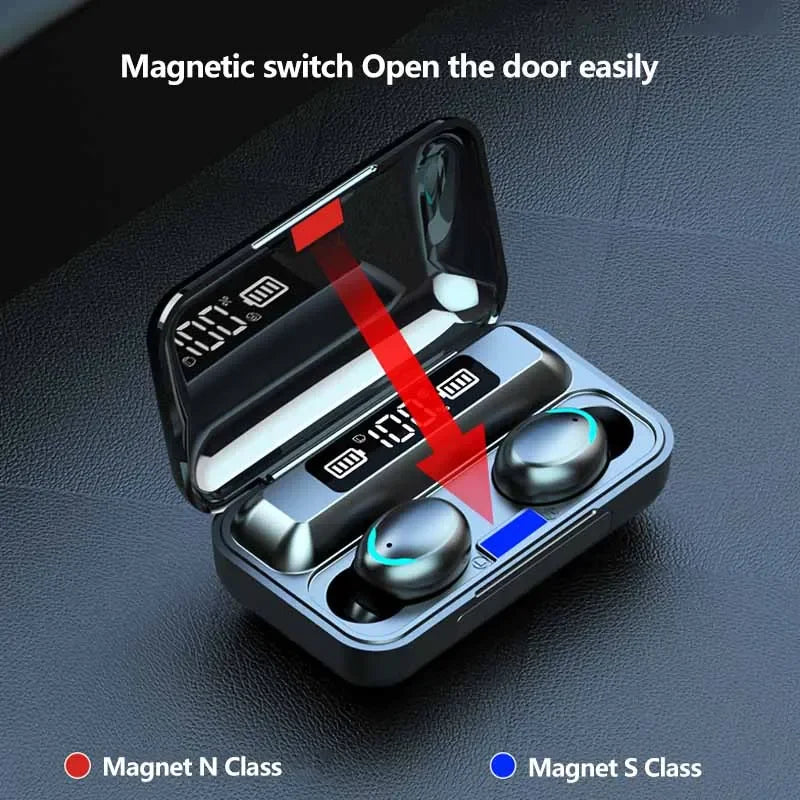 Wireless Bluetooth Headphones Game Earbuds Earphones Digital Display Heaset Large Capacity Charging Case