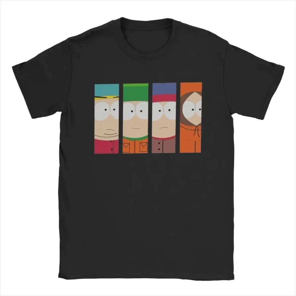 Crazy South Park T-shirts Men Women Funny Cartoon Cute Comic Summer Cotton Casual Short Sleeve Round Neck Clothing Loose Tops